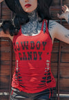 Cowboy Candy Racerback Slashed Tank Top- Red